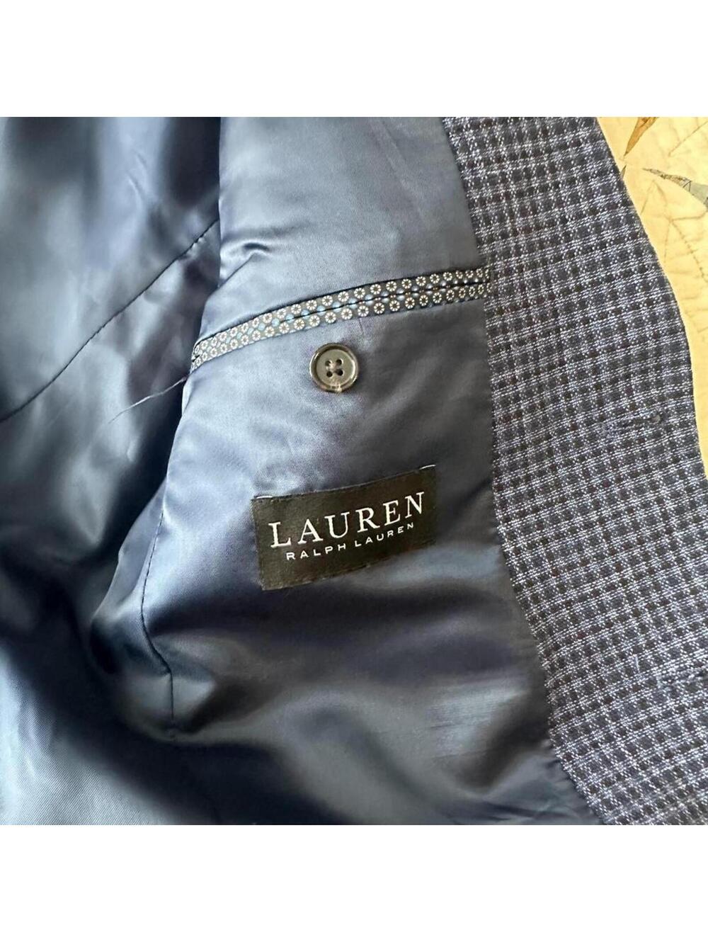 Ralph Lauren blue checkered plaid blazer Size XS office preppy professional - Picture 4 of 4